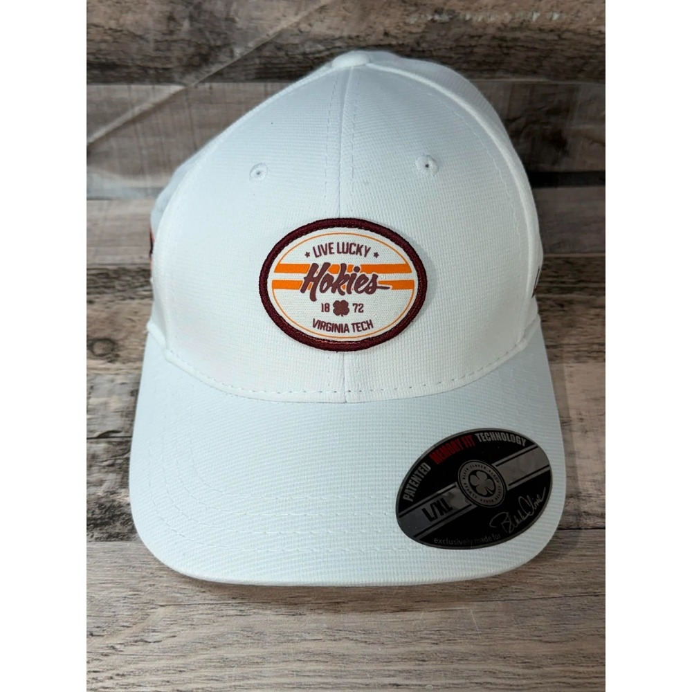 NWT Black Clover NCAA Virginia Tech Hokies Live Lucky Hat White One Size Adjusta